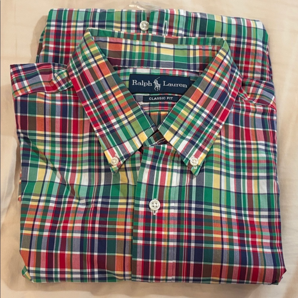 Ralph Lauren Men's Colorful Plaid Button Down Shirt